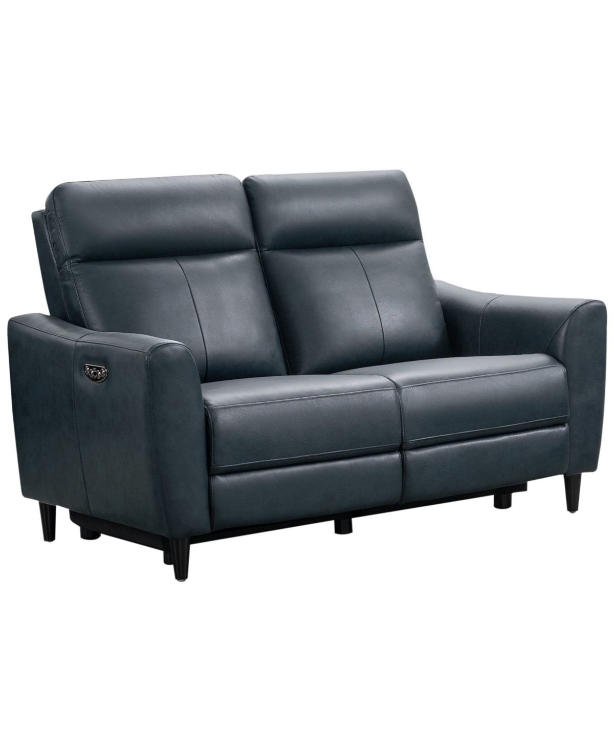 Abbyson Living Tanya 62" Leather Power Reclining Loveseat With Power Headrest In Dark Gray