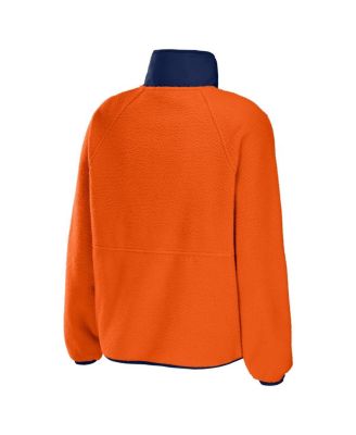 Women's Orange Denver Broncos Polar Fleece Raglan Full-Snap Jacket