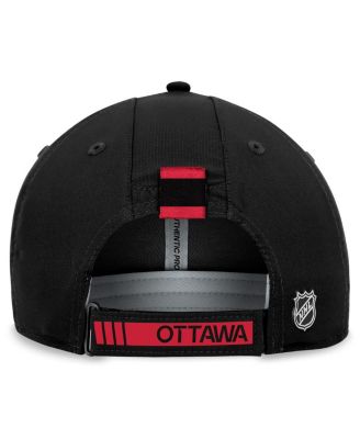Men's Black Ottawa Senators Authentic Pro Rink Adjustable Hat