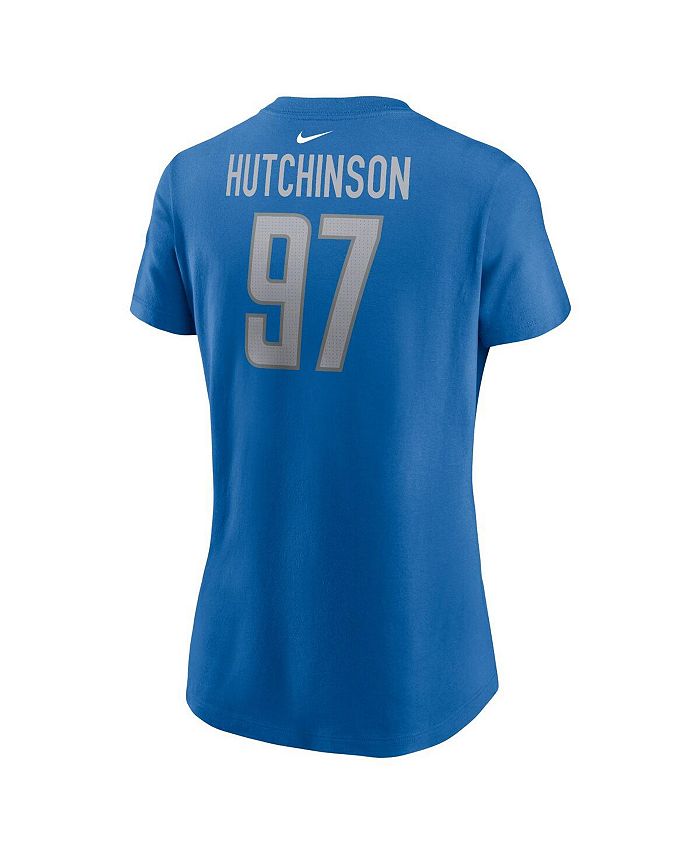 Nike Women's Aidan Hutchinson Blue Detroit Lions Player Name and Number ...