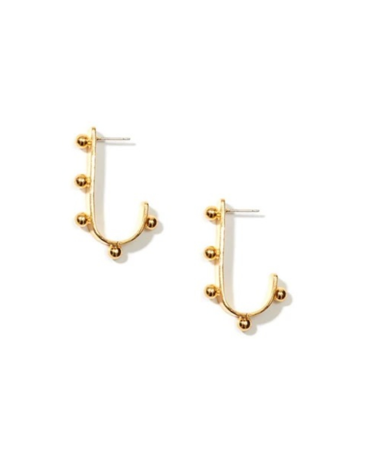 Golden Hook Stud Earrings - Gold