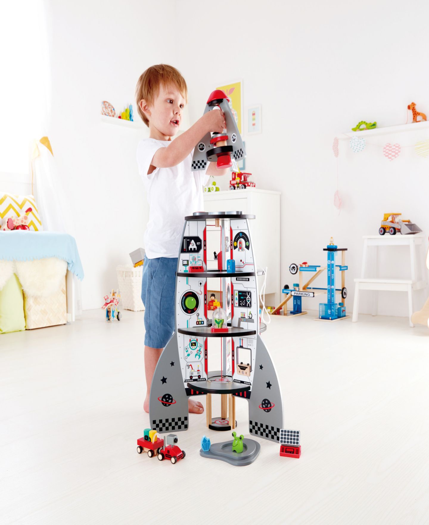 Детские конструкторы Hape Four-Stage Rocket Ship Playset — фото 5