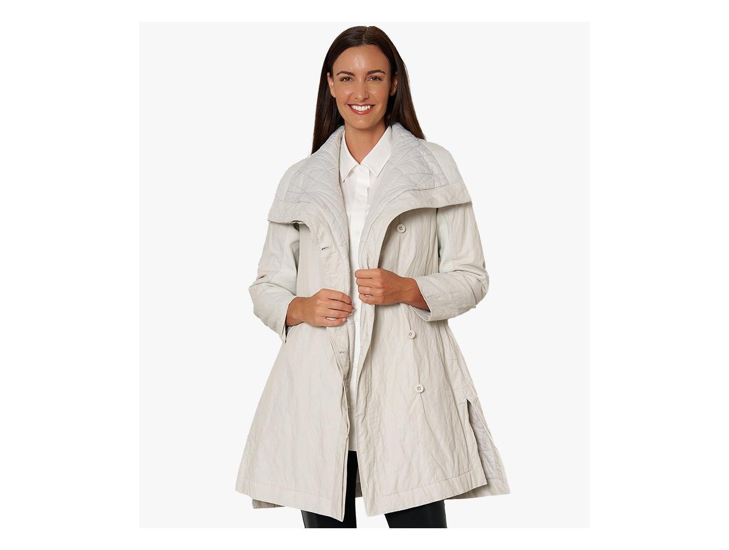 Женское пальто Stella Carakasi Lightly Padded Water Repellent Button-Front Kentfield, цвет: Берёзовый — фото 1