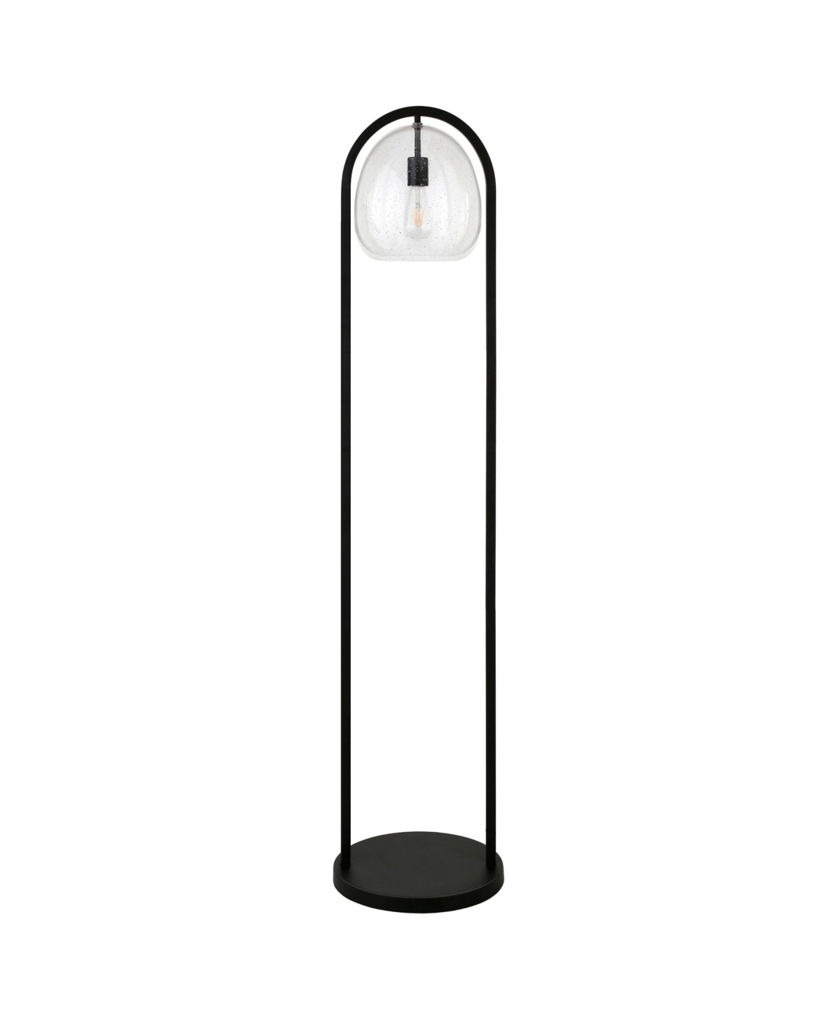 Hudson & Canal Sydney 64" Floor Lamp With Seeded Glass Shade In Blackened Bronze