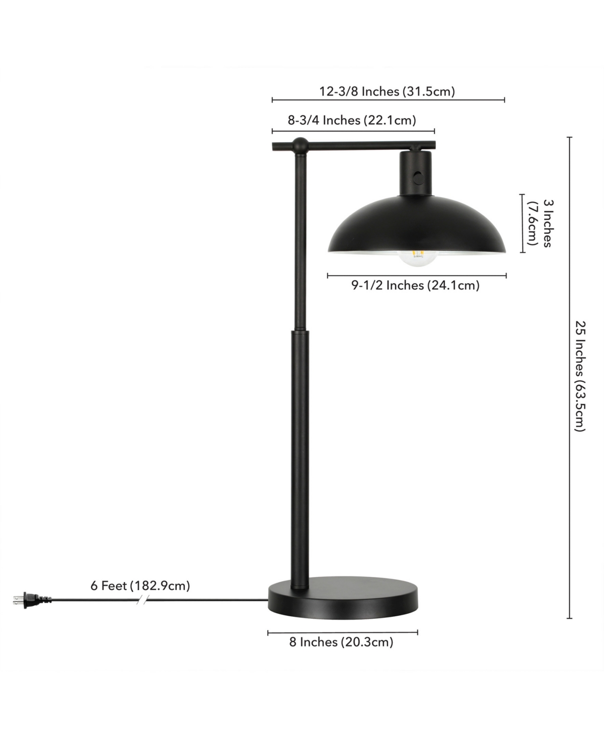Shop Hudson & Canal Conan 25" Metal Table Lamp With Metal Shade In Blackened Bronze