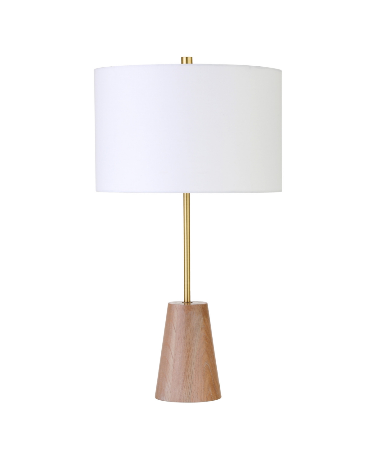 Hudson & Canal Killian 25.5" Limed Oak Table Lamp With Fabric Shade In Brushed Brass,limed Oak