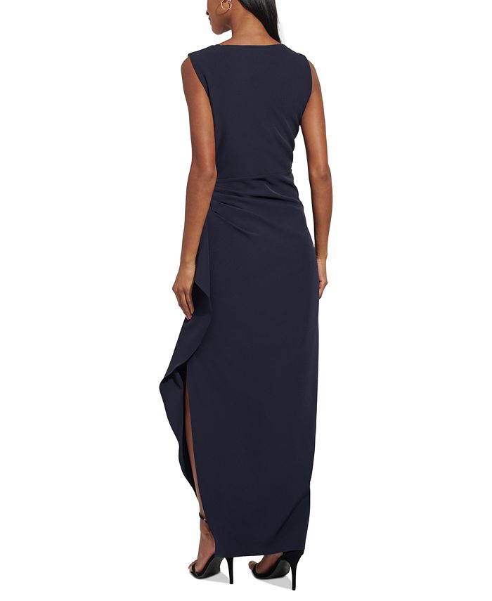 Vince Camuto Women's Gathered Side-Slit V-Neck Gown - Macy's