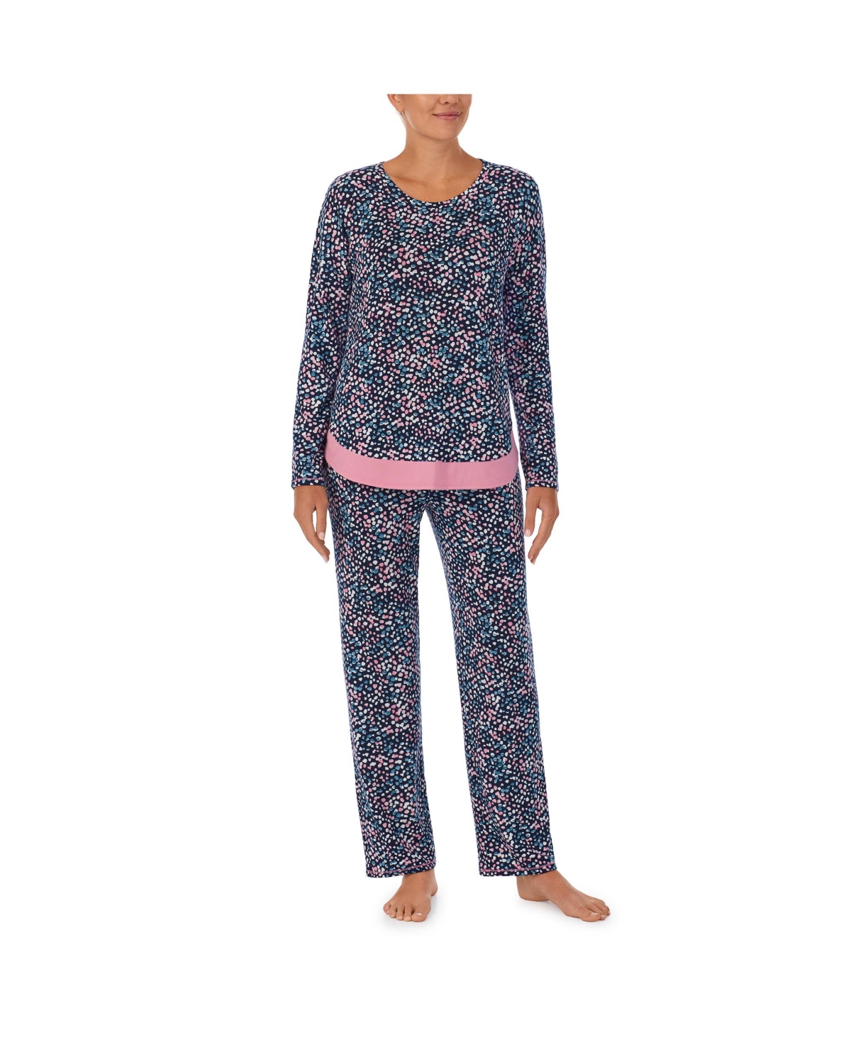 Ellen Tracy Women's 2-pc. Printed Long-sleeve Pajamas Set In Holiday Ornaments