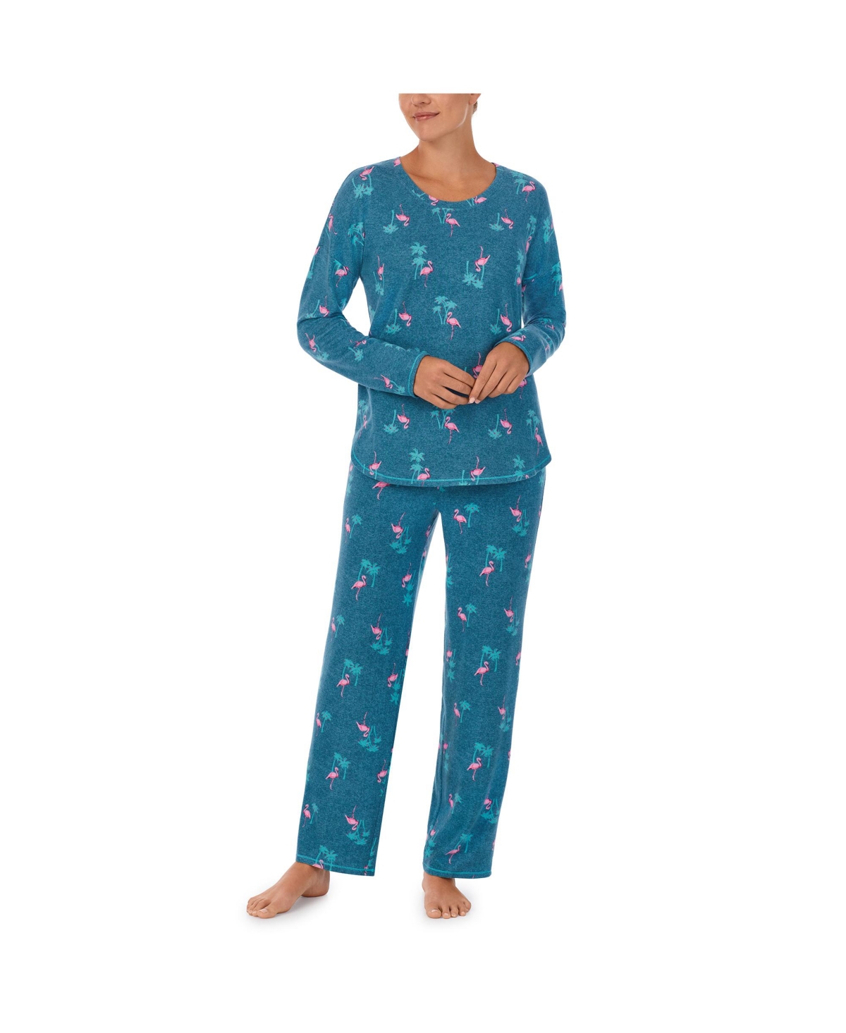 Ellen Tracy Women's 2-pc. Printed Long-sleeve Pajamas Set In Blue Multi