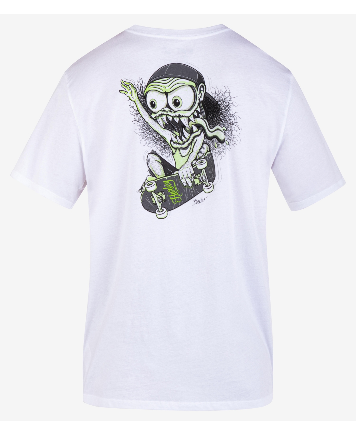 Hurley Men's Everyday Elliot Zombie Short Sleeve T-shirt In White