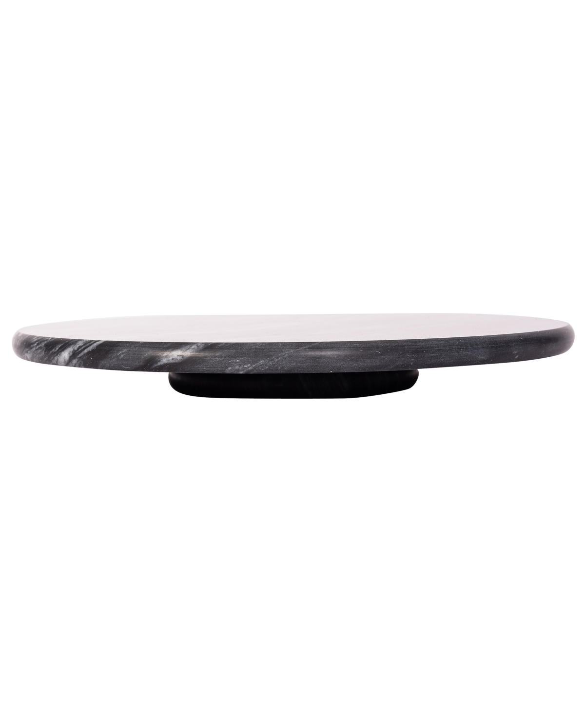 Artifacts Trading Company Marble Lazy Susan, 12" X 1.5" In Black Matte