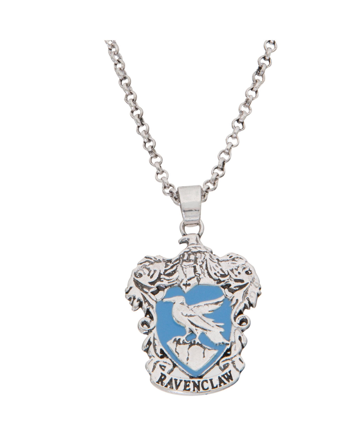 Womens Silver Plated House Pendant, Ravenclaw - 16 + 2'' - Silver tone, blue