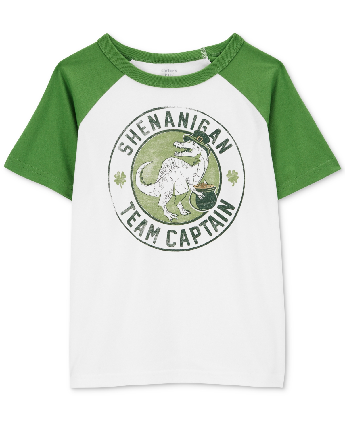 Carter's Kids' Big Boys Shenanigan Team Captain Graphic T-shirt In Green