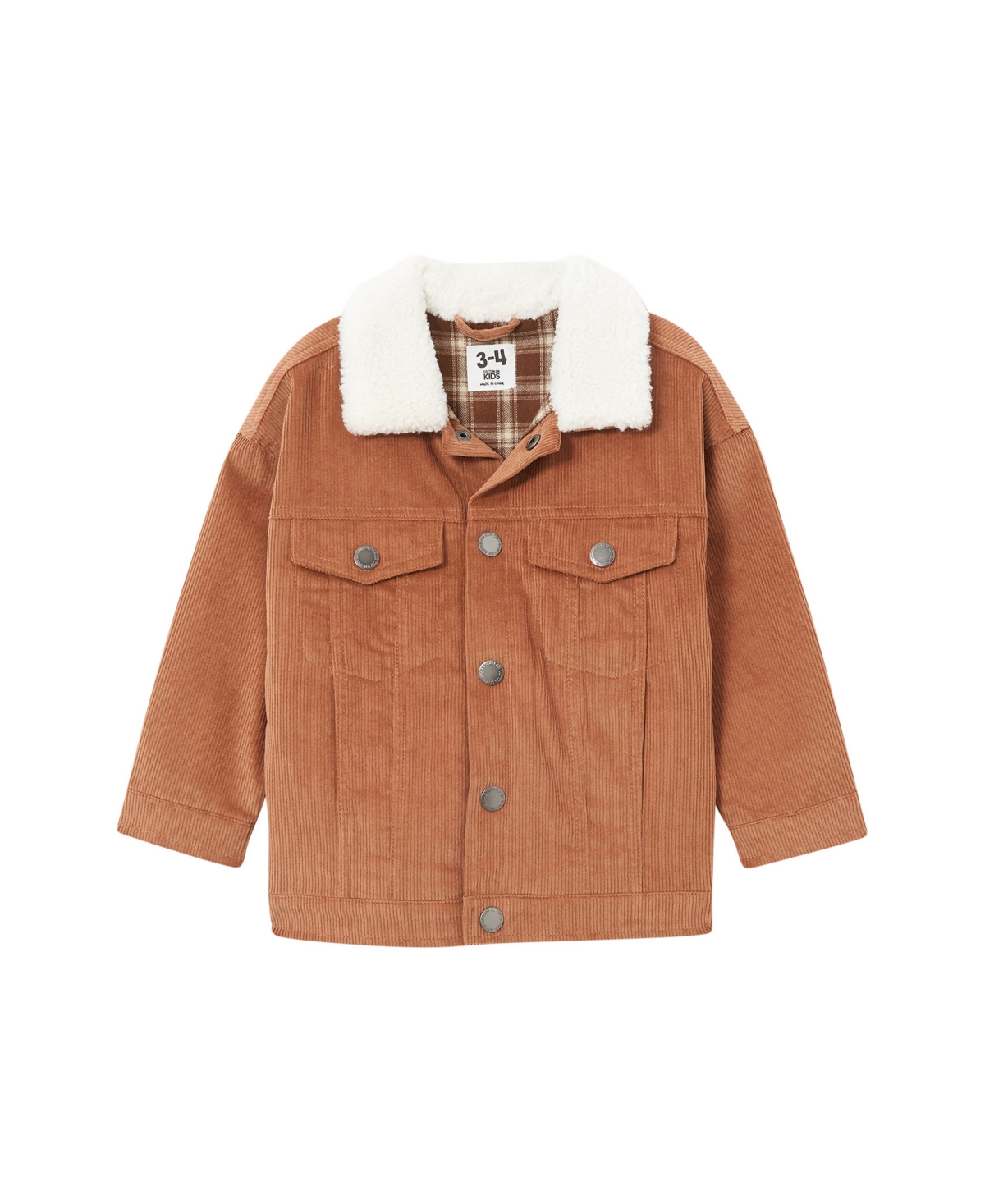 Cotton On Kids' Big Boys Jamie Sherpa Collar Jacket In Coco Jumbo
