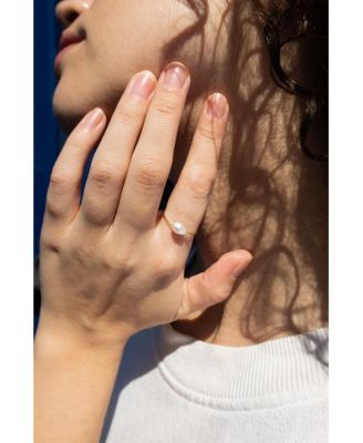 Eden — freshwater pearl skinny gold ring