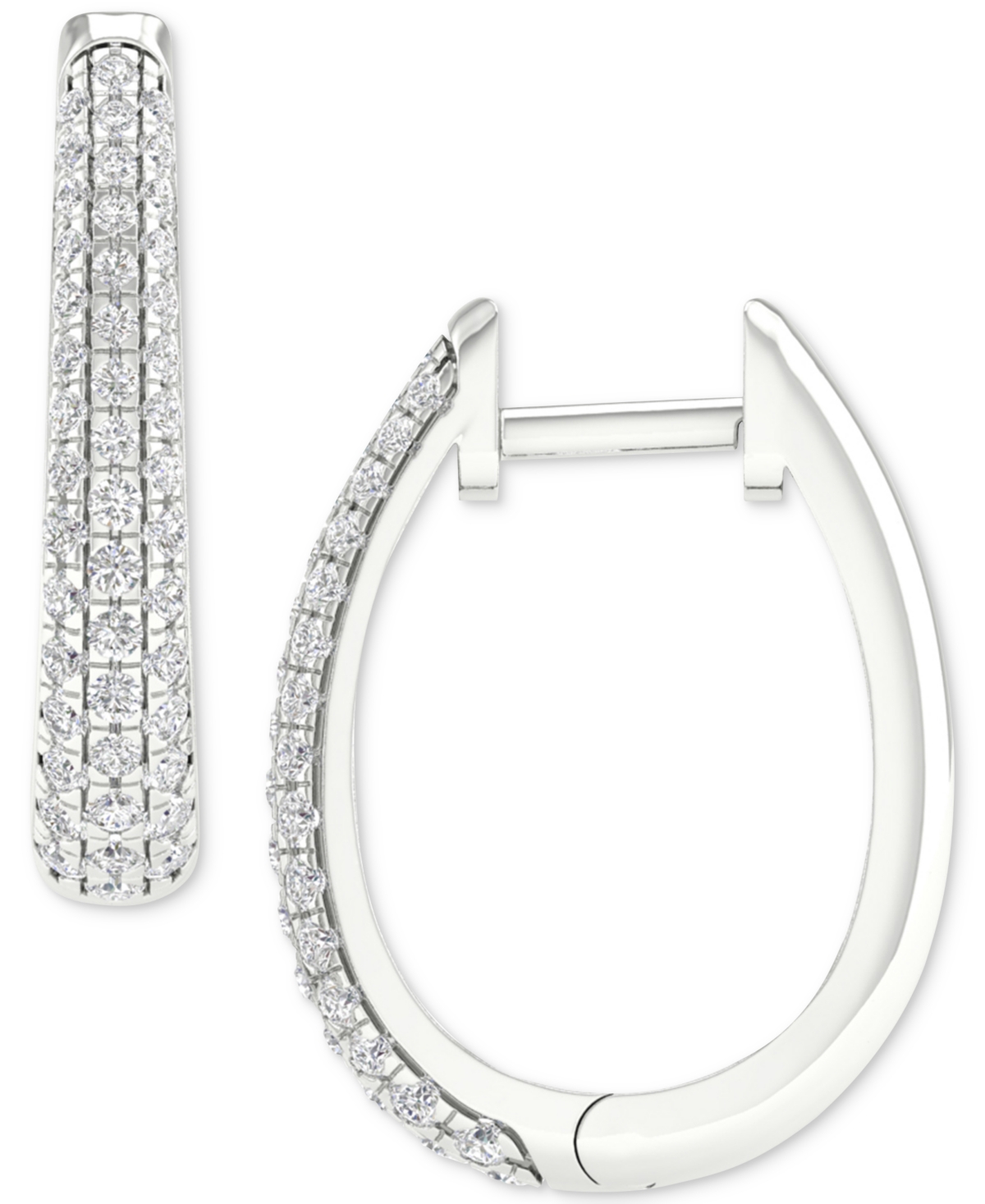 Forever Grown Diamonds Lab Grown Diamond Hoop Earrings (1 ct. t.w.) - Sterling Silver