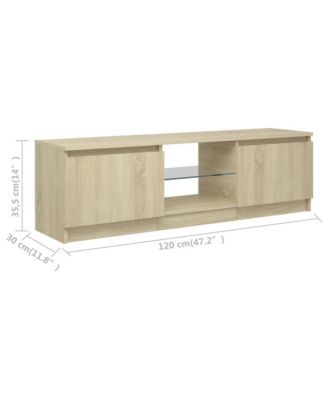 TV Stand with LED Lights Sonoma Oak 47.2"x11.8"x14"
