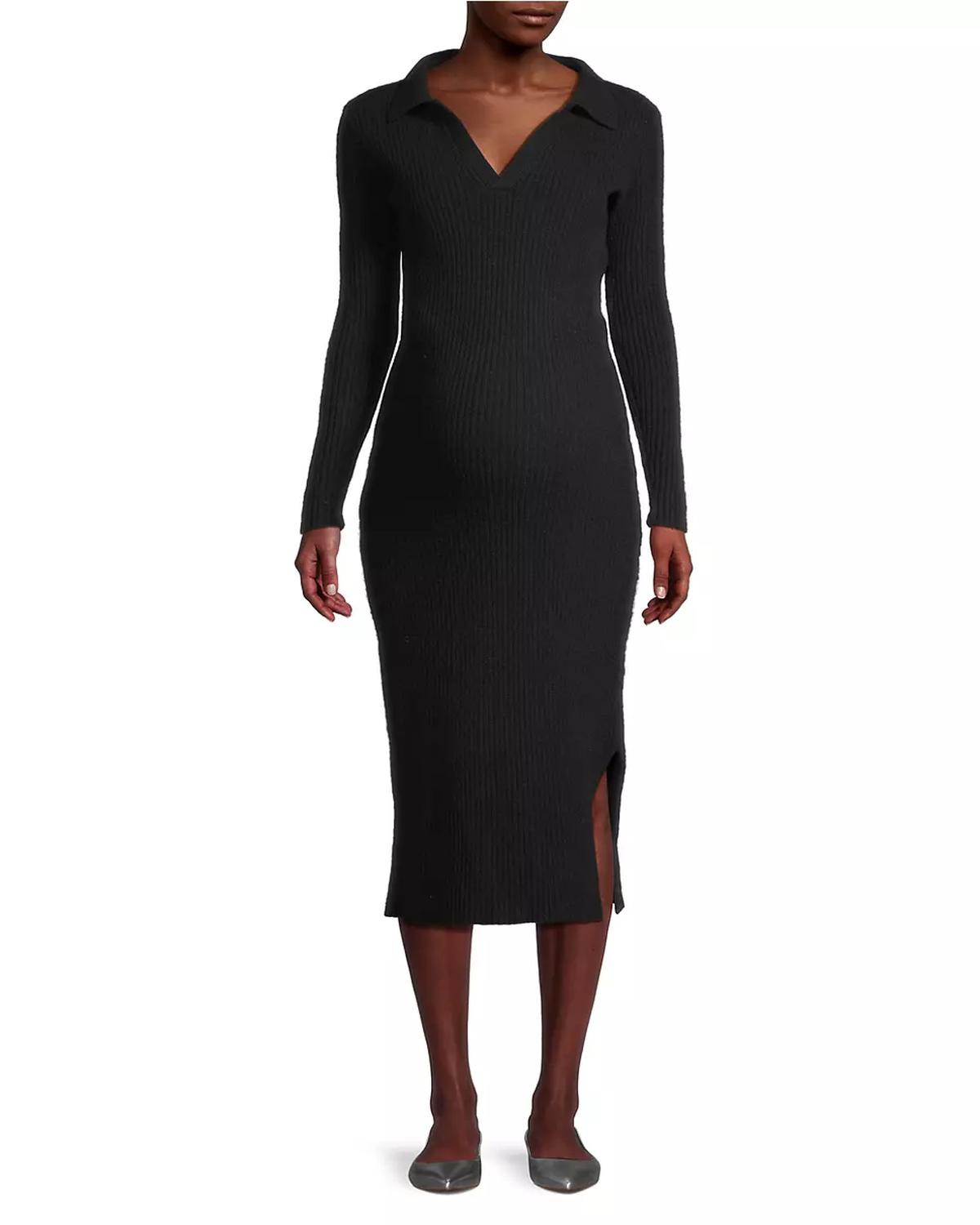 Maternity Jolie Sweater Dress - Black