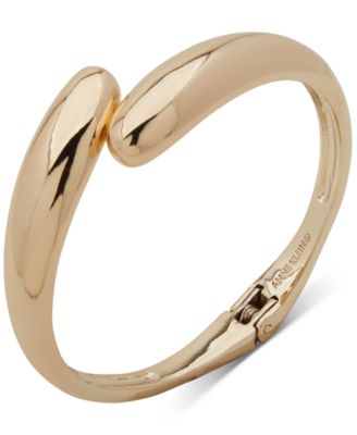 Anne Klein - Gold-Tone Puffy Tapered Bypass Bangle Bracelet