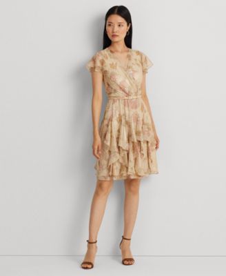 Lauren Ralph Lauren - Women's Ruffled Metallic Chiffon Dress