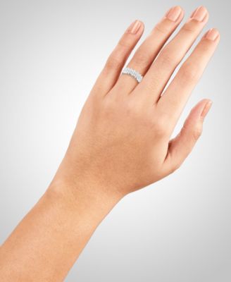 Cubic Zirconia Horizontal Cluster Ring in Sterling Silver, Created for Macy's