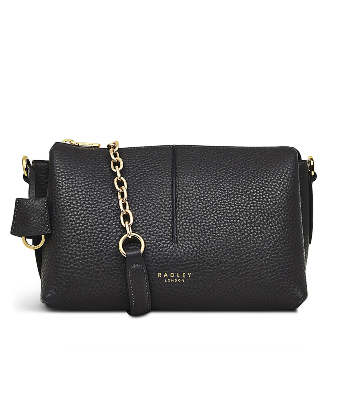 Radley London Hill-gate Place Chain Leather Small Zip Top Crossbody In Thunder