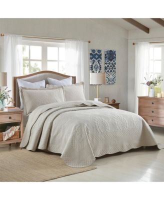 3 PCS 100% Cotton Oversized Bedspread Quilt Set Embroidery TF-Queen