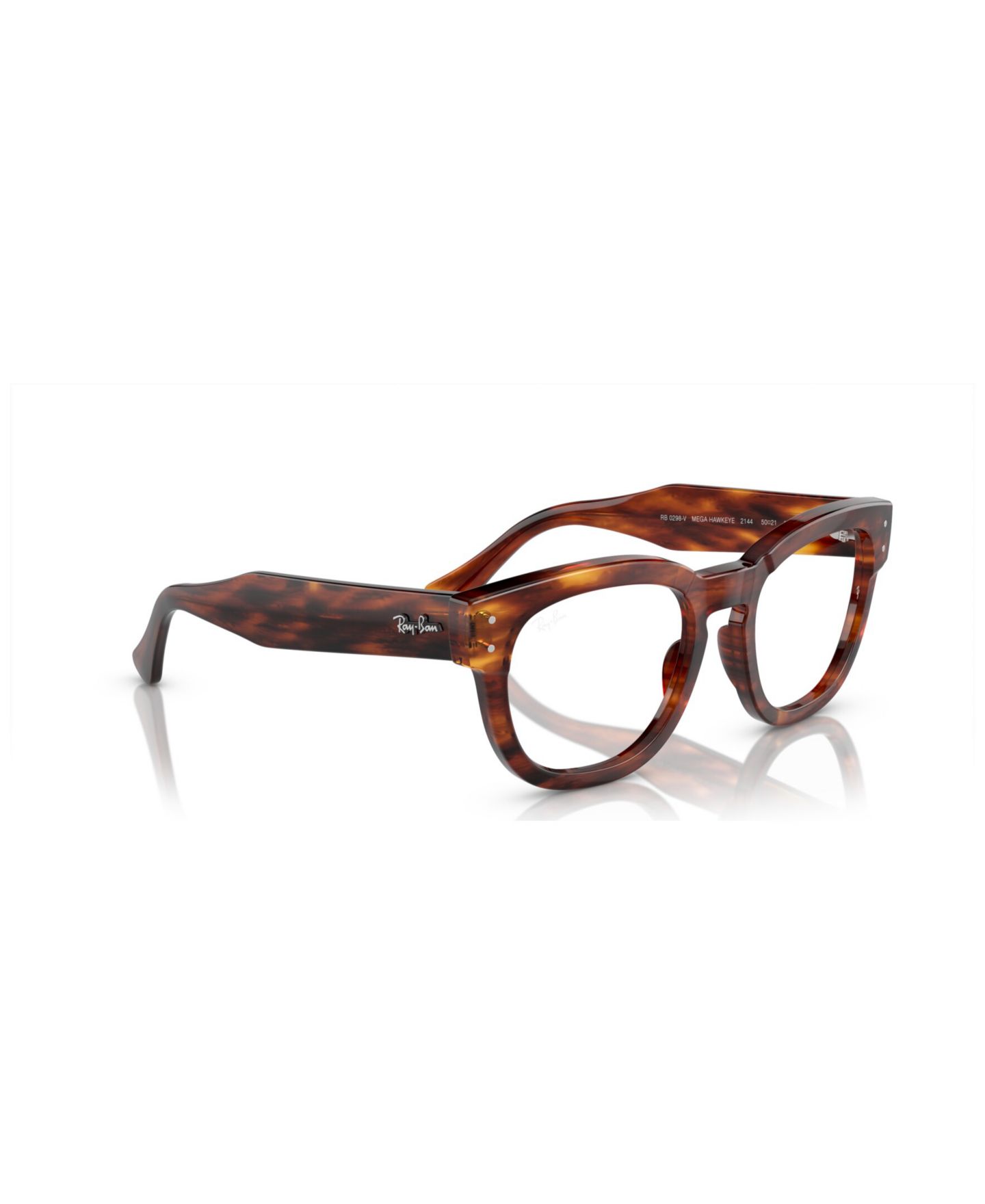 Очки Ray-Ban Unisex Square Plastic RB0298V Mega Hawkeye Optics Eyeglasses, цвет: Синий прозрачный синий — фото 8