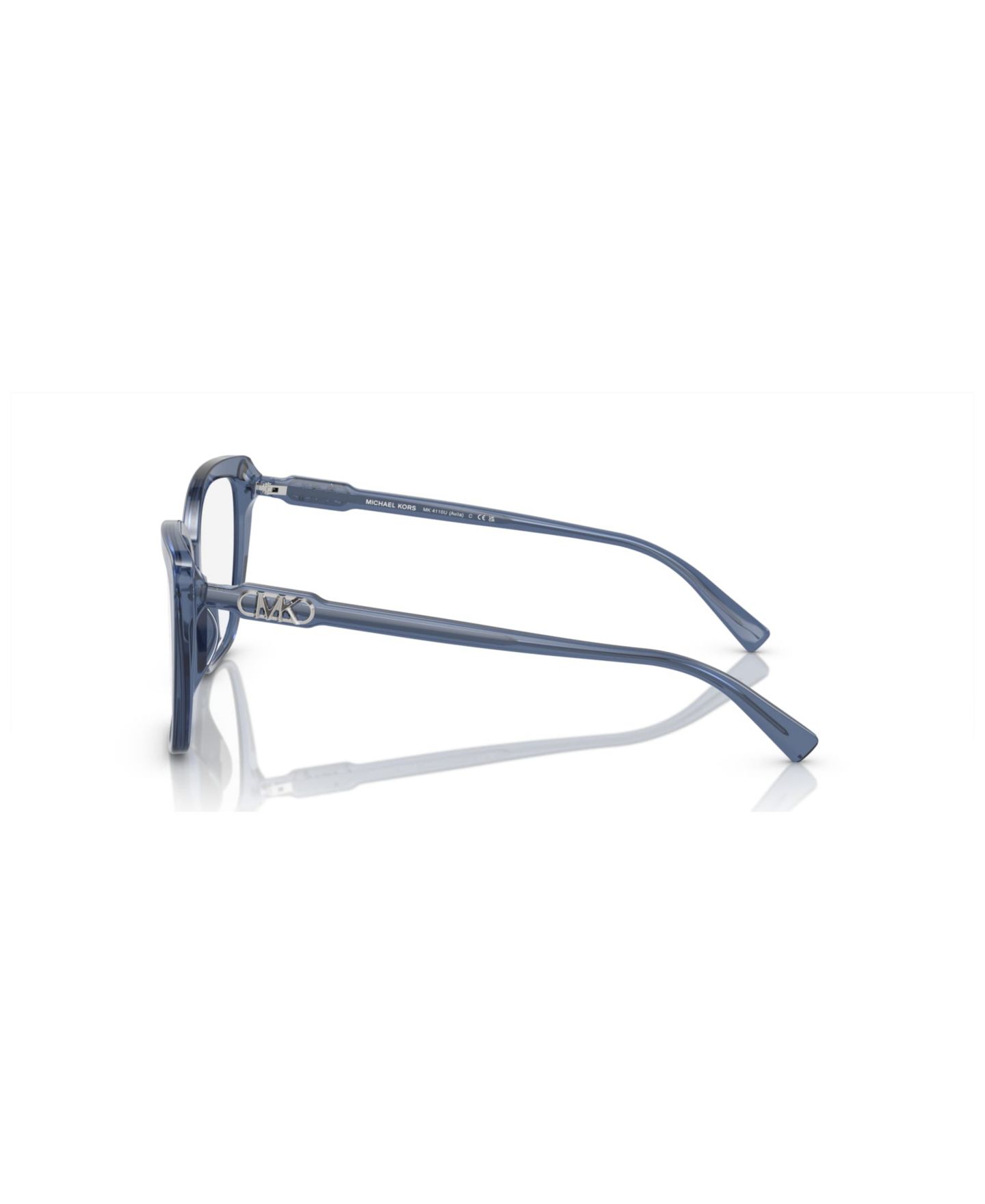 Женские очки Michael Kors Woman Square Plastic MK4110U Avila Eyeglasses, цвет: Синий прозрачный — фото 4