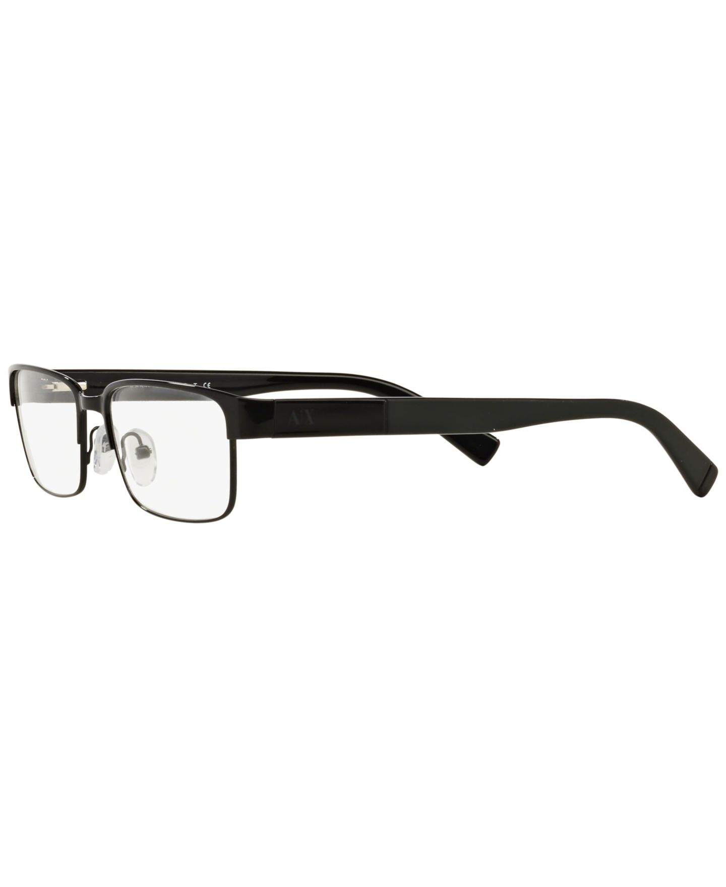 Мужские очки A|X Armani Exchange Man Rectangle Metal AX1017 Eyeglasses, цвет: Блестящий чёрный — фото 6