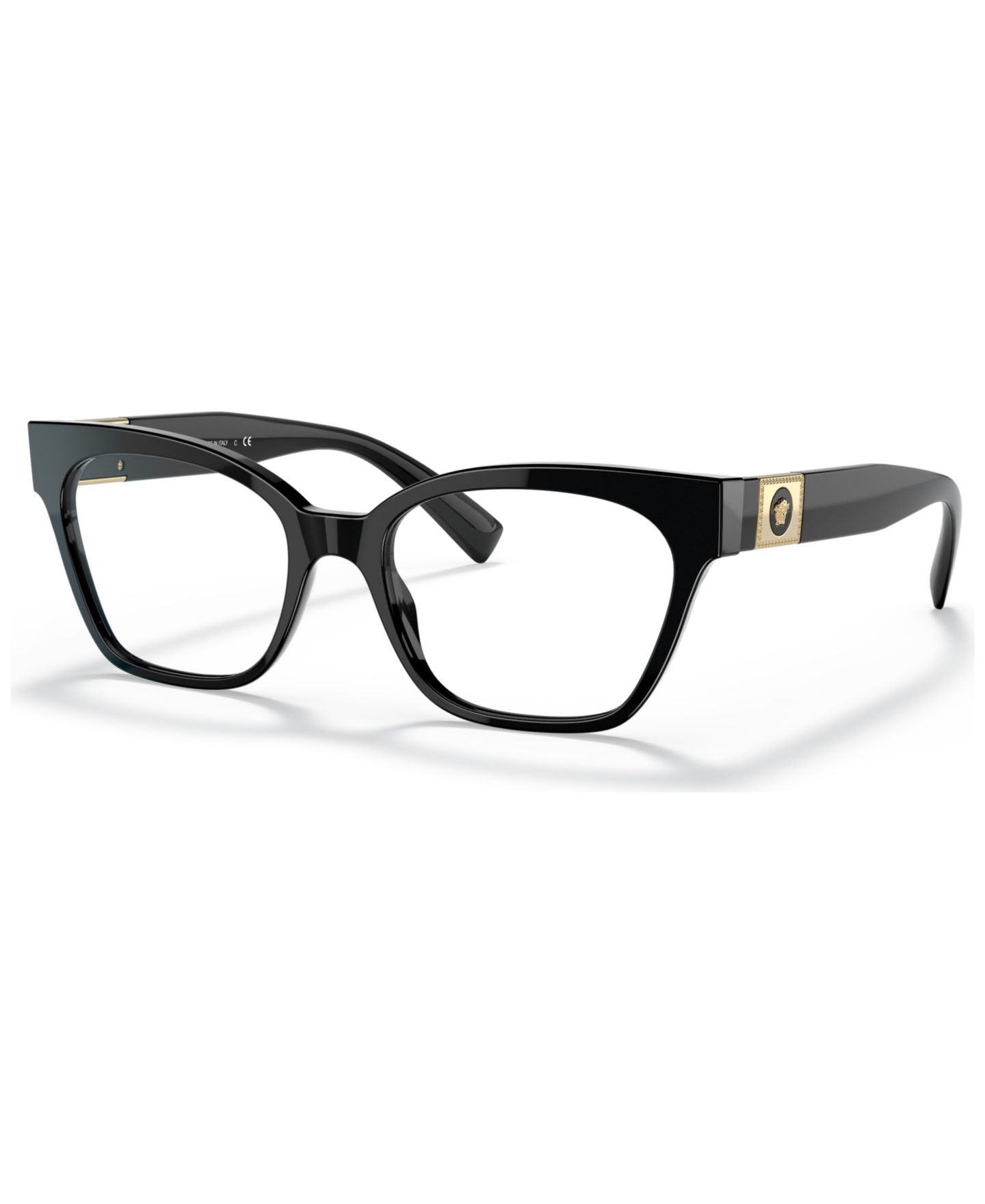 Женские очки Versace Woman Cat Eye Plastic VE3294 Eyeglasses, цвет: Чёрный — фото 1