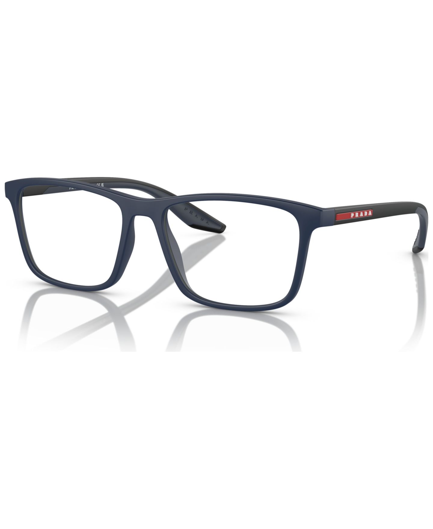Мужские очки PRADA LINEA ROSSA Man Pillow Plastic PS 01QV Eyeglasses, цвет: Синий каучуковый — фото 1