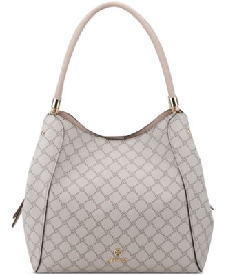Nine West Women's Nami Crossbody Tote Bag - Mushroom Logo Marble Design, Adjustable Strap