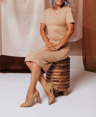 Women's Simonne Block Heel Pointed Toe Pumps