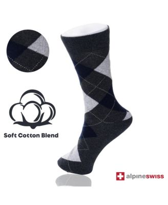 Men's Dress Socks 6 Pair Crew Sock Cotton Dress Socks for Men Solid Ribbed Argyle Pattern Multicolor Fun Designs