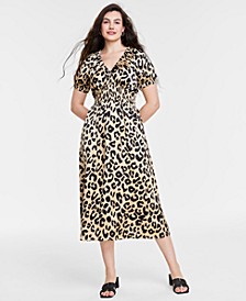 safari midi dress leopard