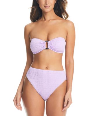 Shop Bar Iii Pucker Up Ring Bandeau Top Bikini Bottom Created For Macys In Lavender Haze