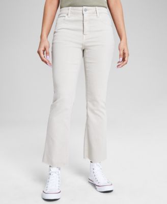 And Now This - Women's Cropped Flare-Leg Frayed Jeans