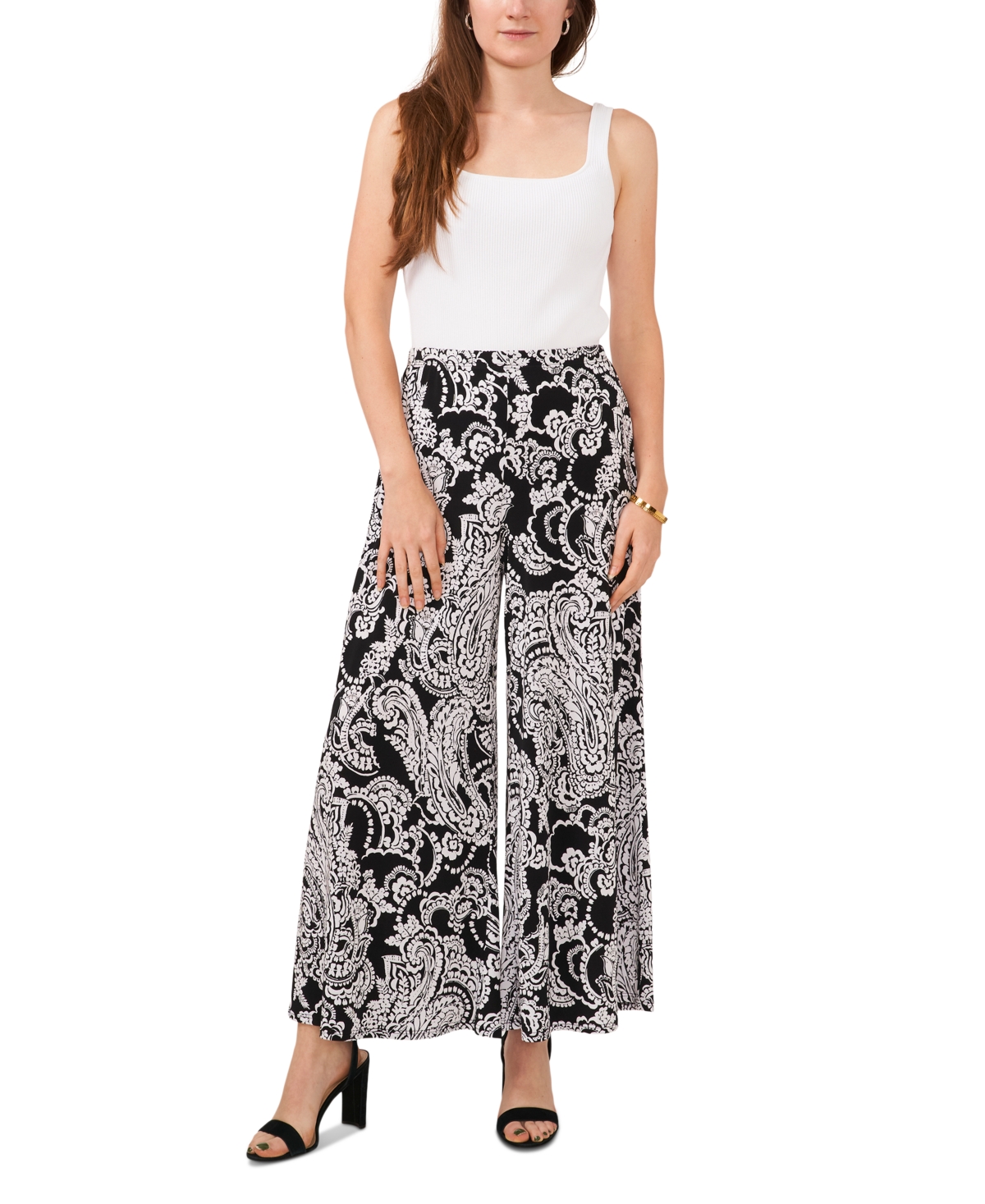 Sam & Jess Women's Relaxed Wide-leg Pull-on Pants In Black
