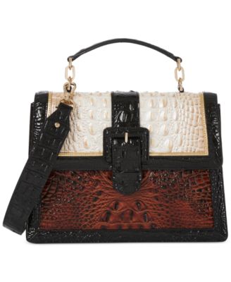 BRAHMIN Hallie Satchel - Leather Crossbody Bag With Buckle Detail & Adjustable Strap - View #3