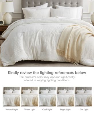 Mina Waffle Textured 3-Pc. Comforter Set, Full/Queen