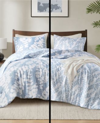 Aria Floral Print Reversible 3-Pc. Comforter Set, Full/Queen