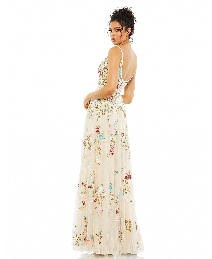 Mac Duggal Women's Embellished Floral Sequined Gown - Macy's
