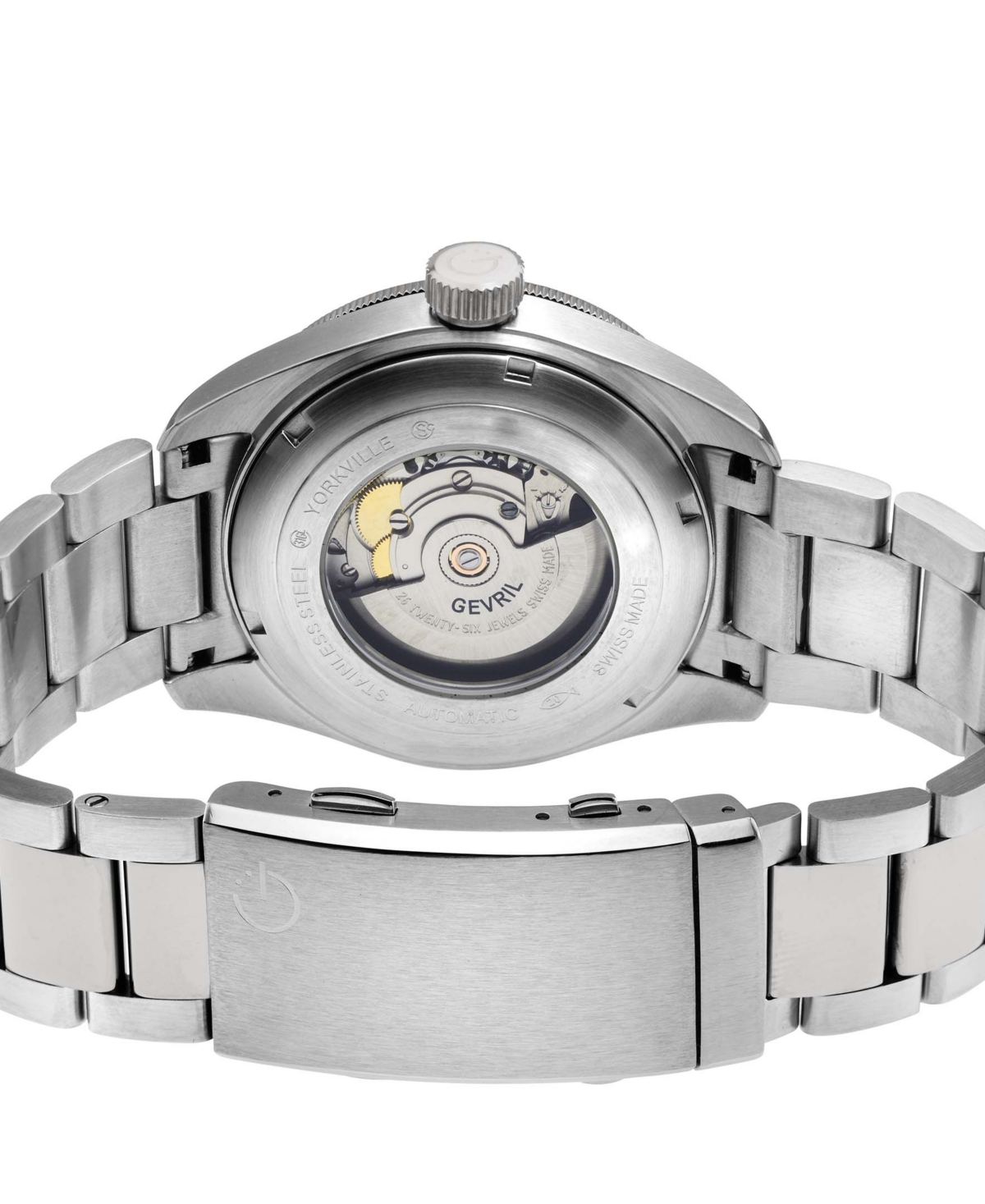 Shop Gevril Men's Swiss Automatic Yorkville Silver-tone Stainless Steel Watch 43mm