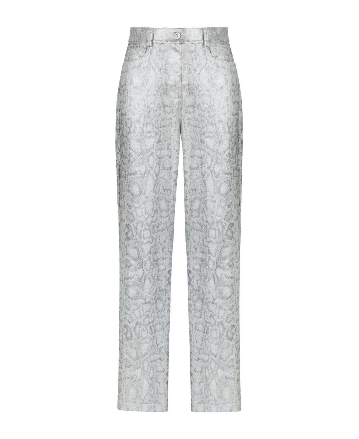 Shop Nocturne Women's Silver Snake Print Pants In Multi-colored
