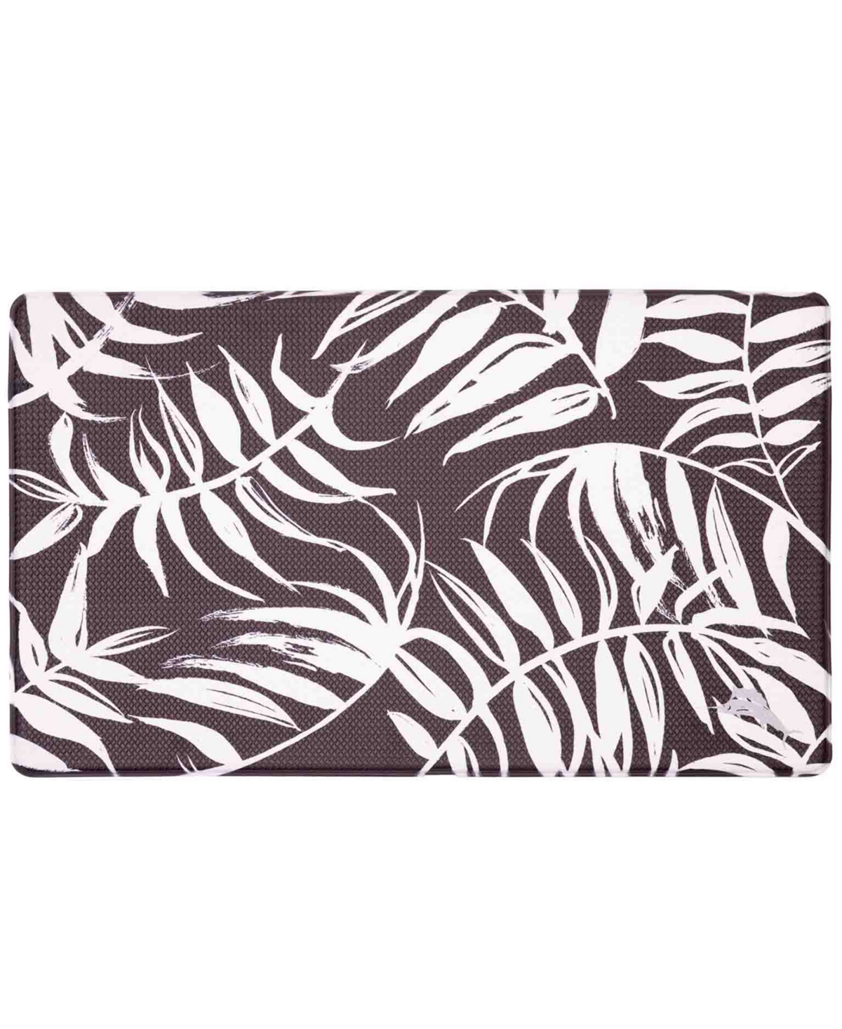 Tommy Bahama 18" X 30" Printed Polyvinyl Chloride Fatigue-resistant Mat In Midnight Leaves