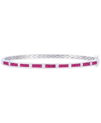 Sapphire (1-7/8 ct. t.w.) & White Sapphire (1/3 ct. t.w.) Bangle Bracelet in Sterling Silver (Also Available in Ruby)