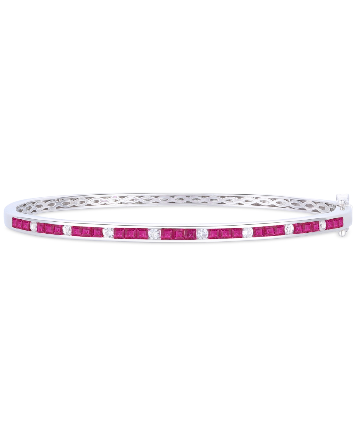 Sapphire (1-7/8 ct. t.w.) & White Sapphire (1/3 ct. t.w.) Bangle Bracelet in Sterling Silver (Also Available  - Ruby