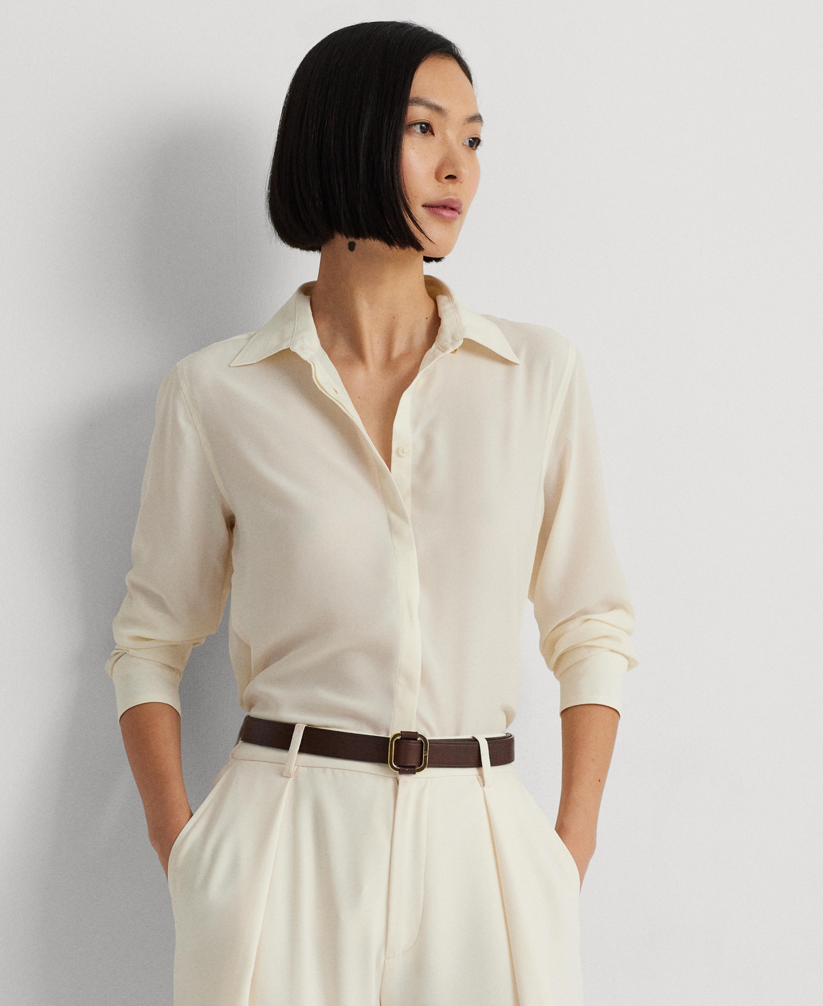 Lauren Ralph Lauren Women's Long-Sleeve Shirt - Mascarpone Cream