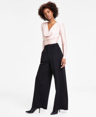 Women's High-Leg Wide-Leg Seamed Ponte Pants, Regular & Petite, Created for Macy's 